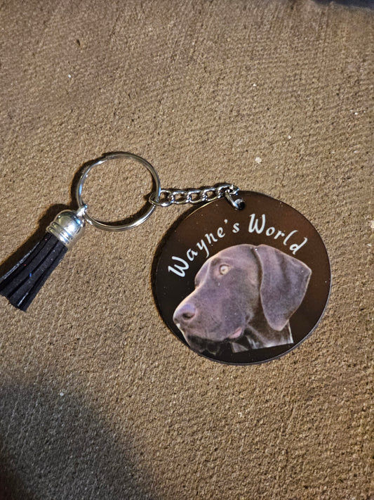 2 inch personalized bird dog keychain