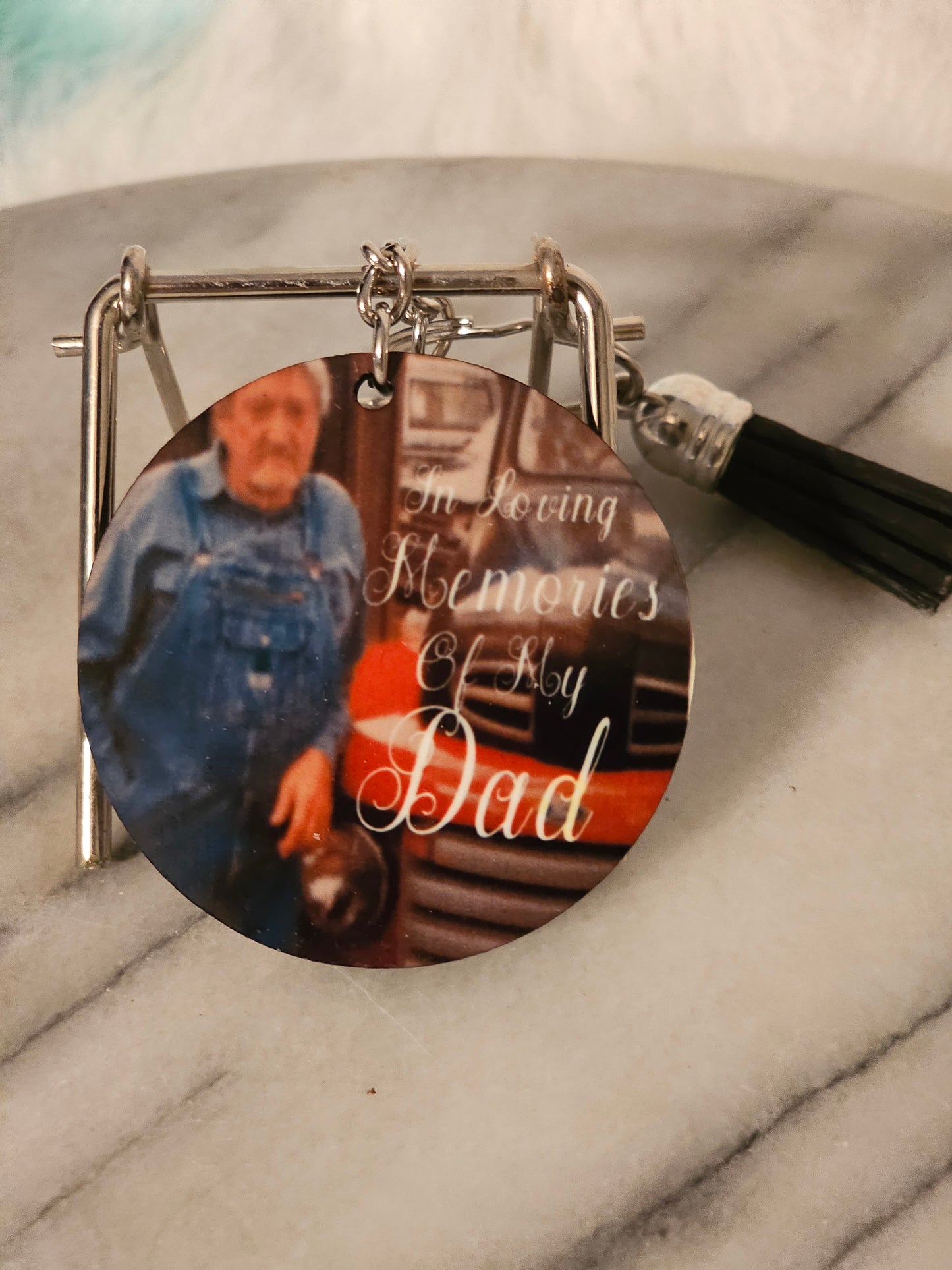 2 inch Personal In Memory of dad sublimation keychain