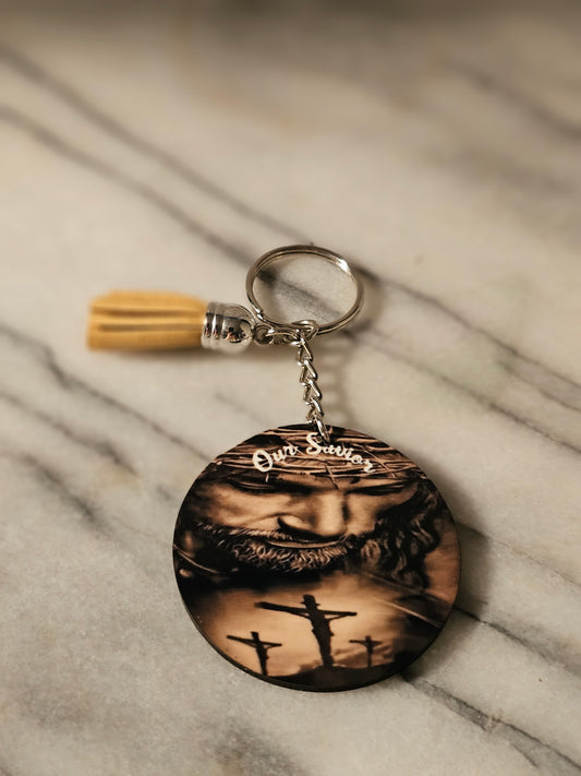 2 inch sublimation Our Savior Keychain