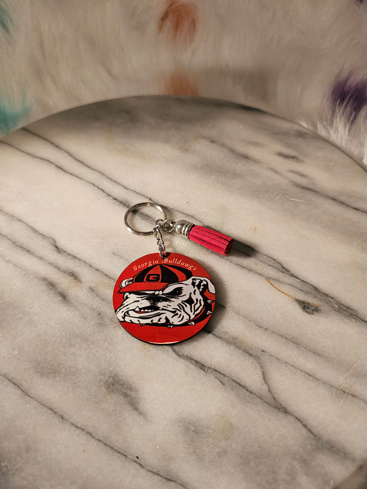 2 inch sublimation Georgia bulldogs Keychains