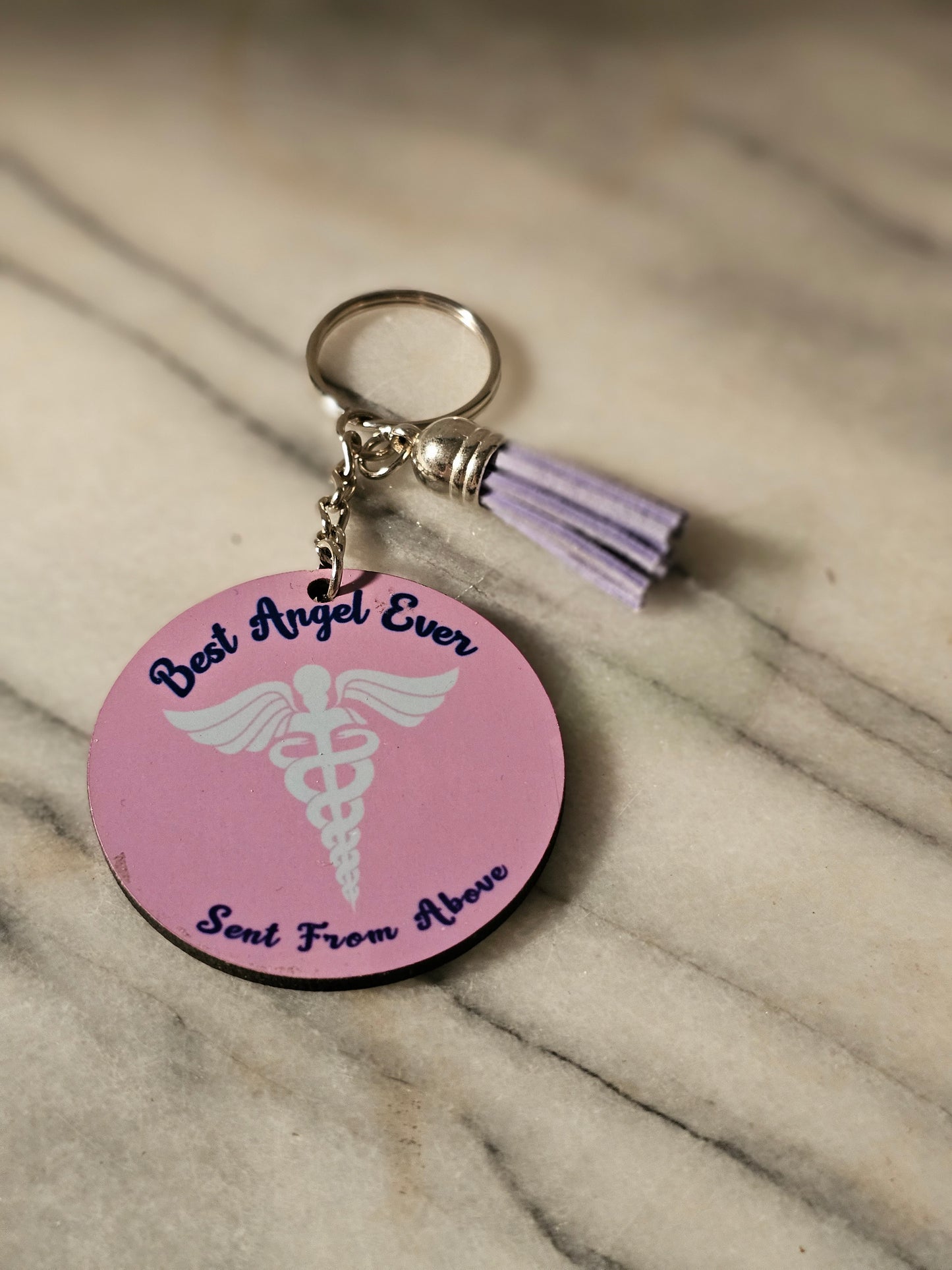 2 inch sublimation Best Angel ever Keychain