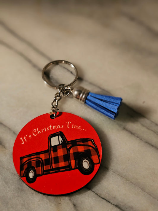 2 inch sublimation It's Christmas time Keychain.