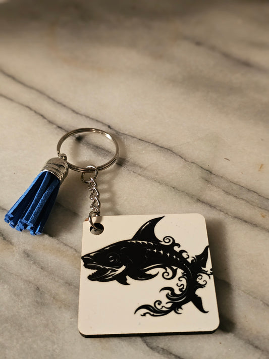 Sublimation square My big catch Keychain.