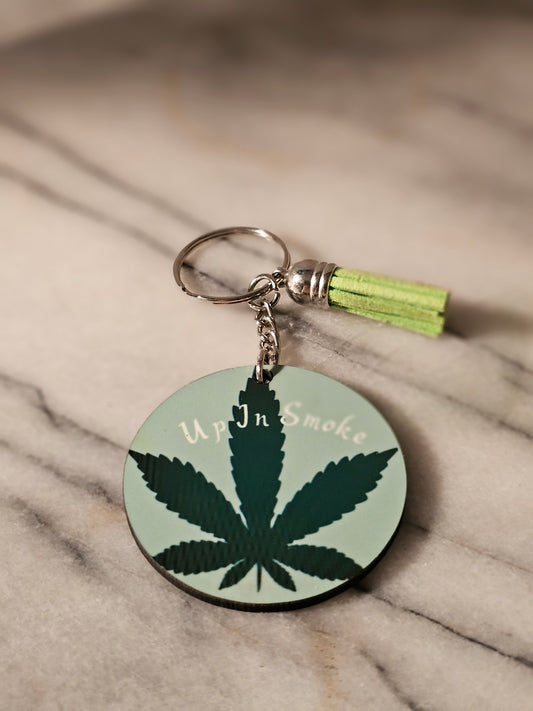 Sublimation Up in Smoke Keychain.