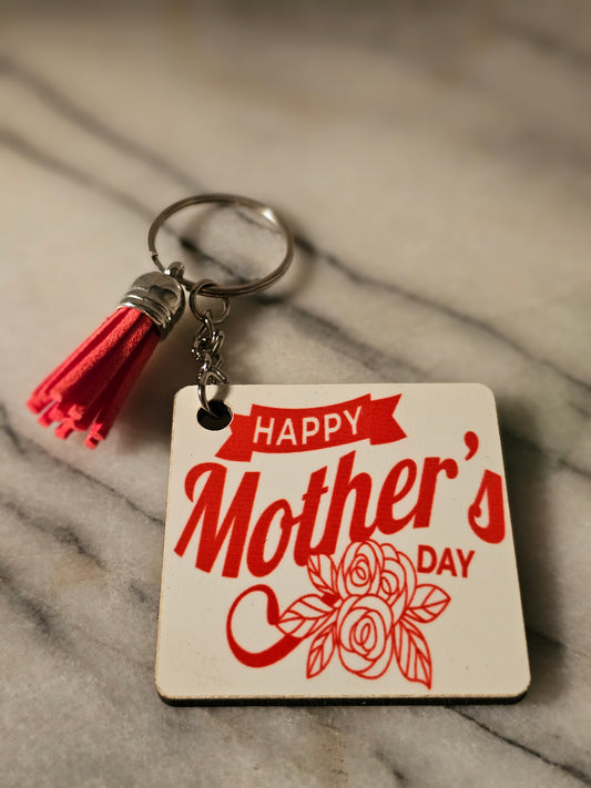 Sublimation square Happy Mother's Day Keychain.