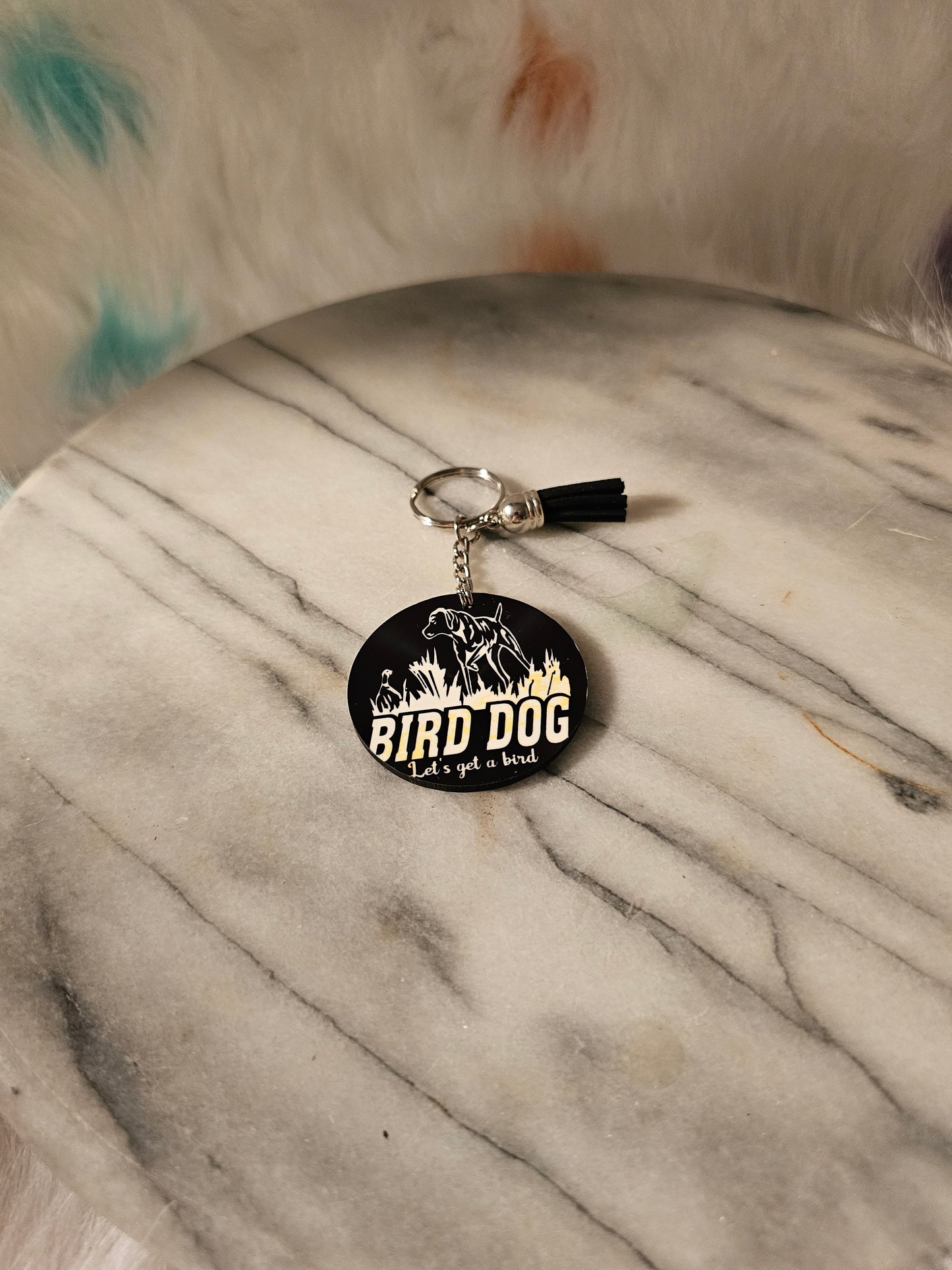 Sublimation hunting bird dog Keychain