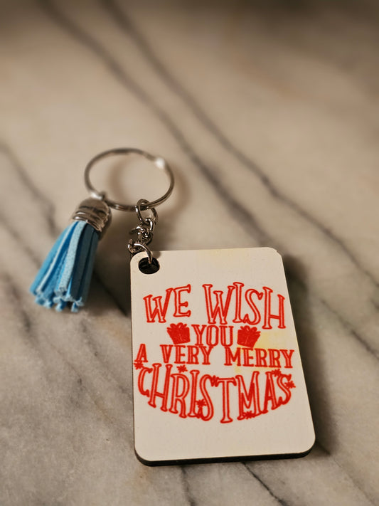 Sublimation rectangle We wish you a merry Christmas Keychain.