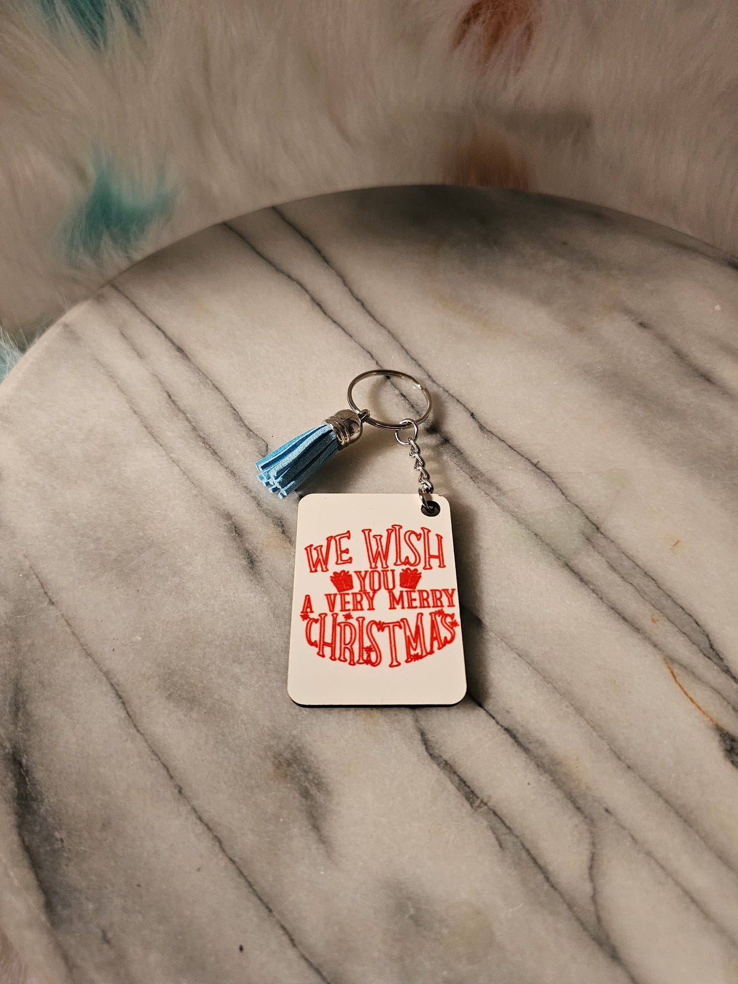 Sublimation rectangle We wish you a merry Christmas Keychain.