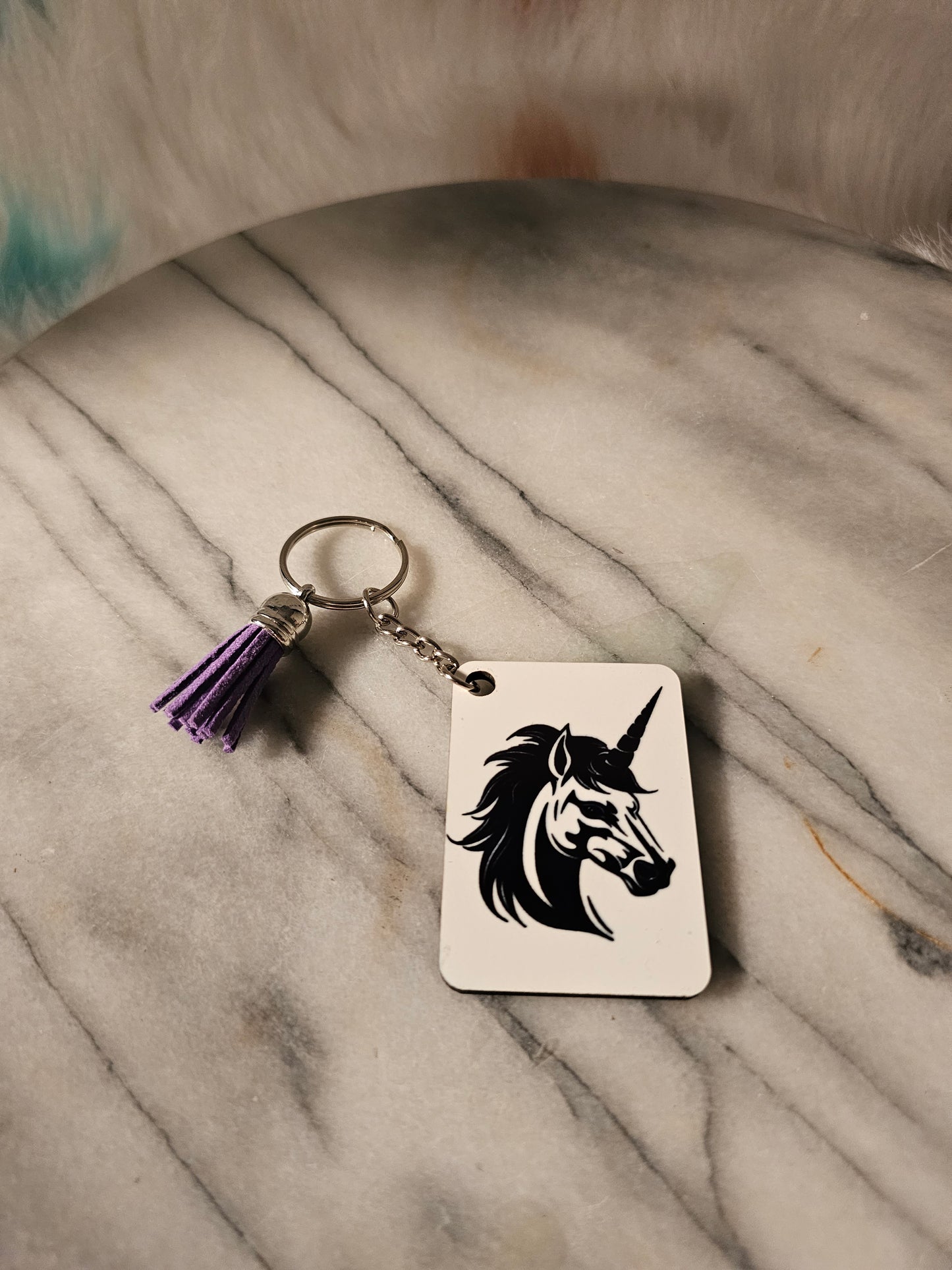 2 inch sublimation square unicorn Keychain