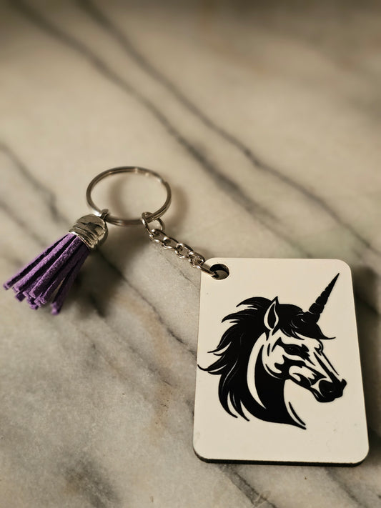 2 inch sublimation square unicorn Keychain