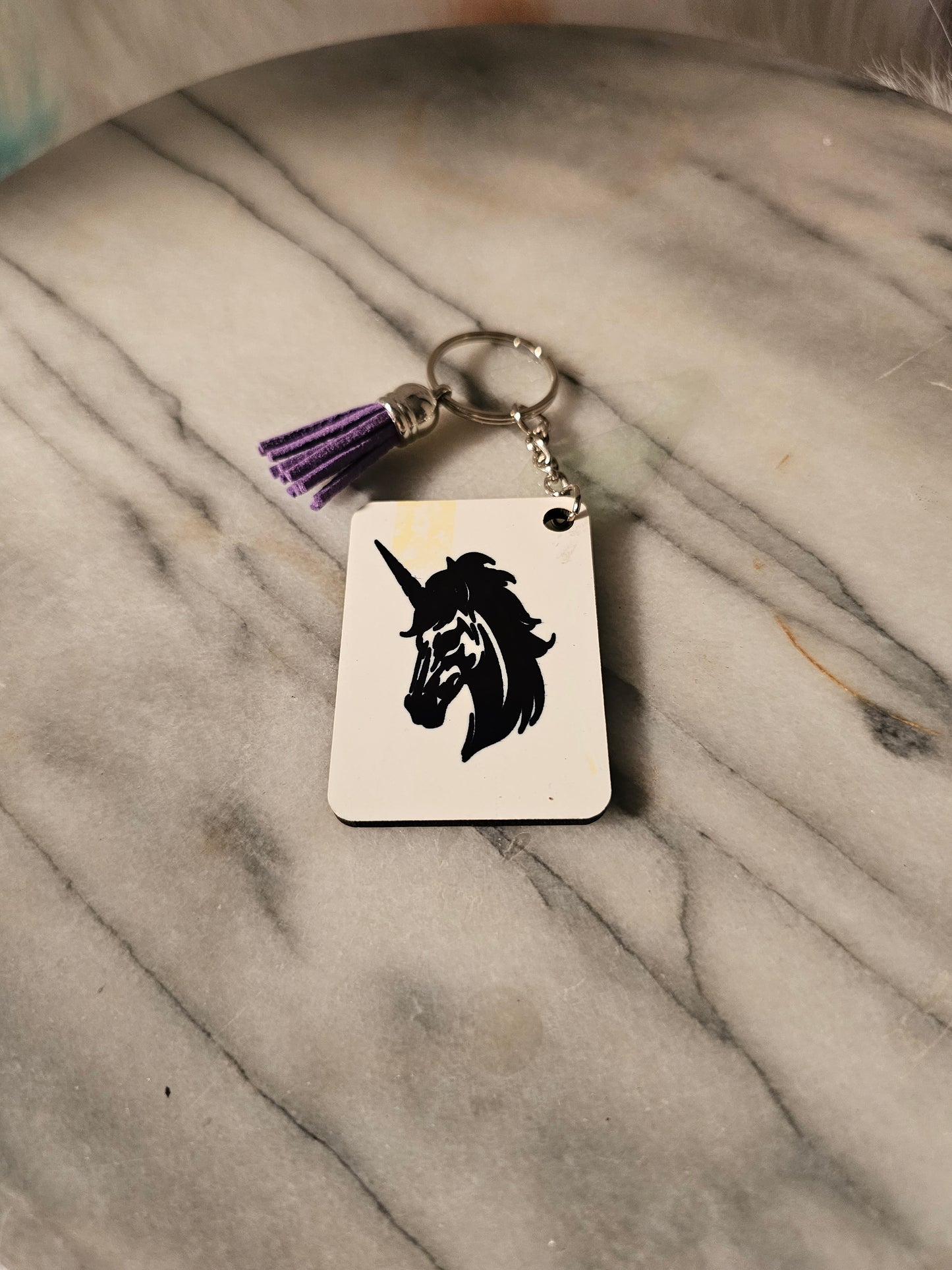 2 inch sublimation square unicorn Keychain