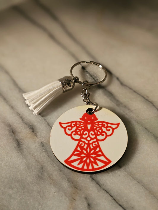 2 inch sublimation Angel Keychain.