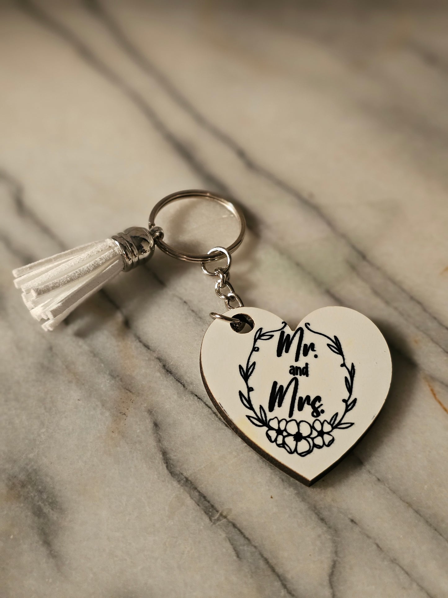 Sublimation heart shape Mr. & Mrs.keychain