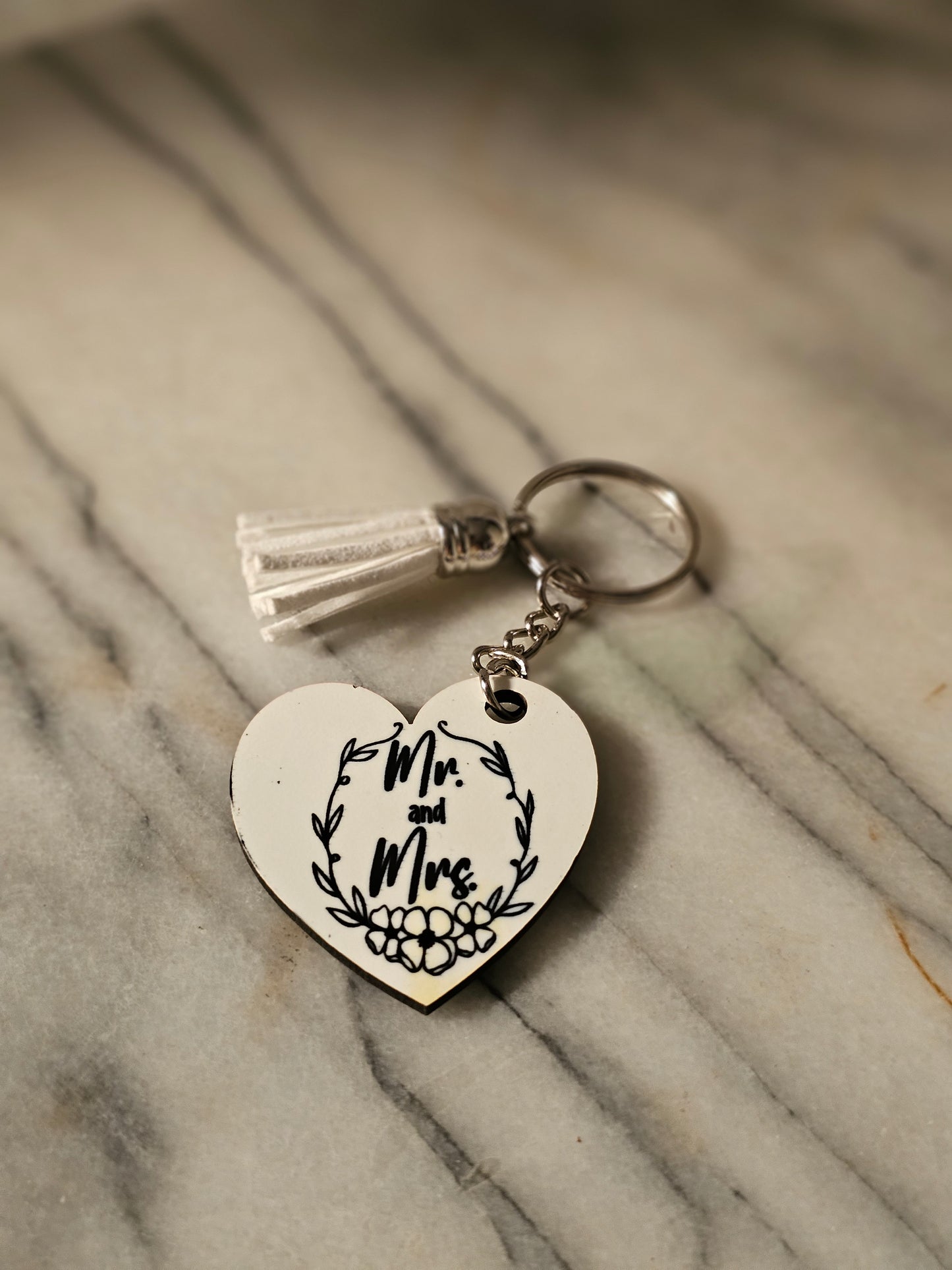 Sublimation heart shape Mr. & Mrs.keychain