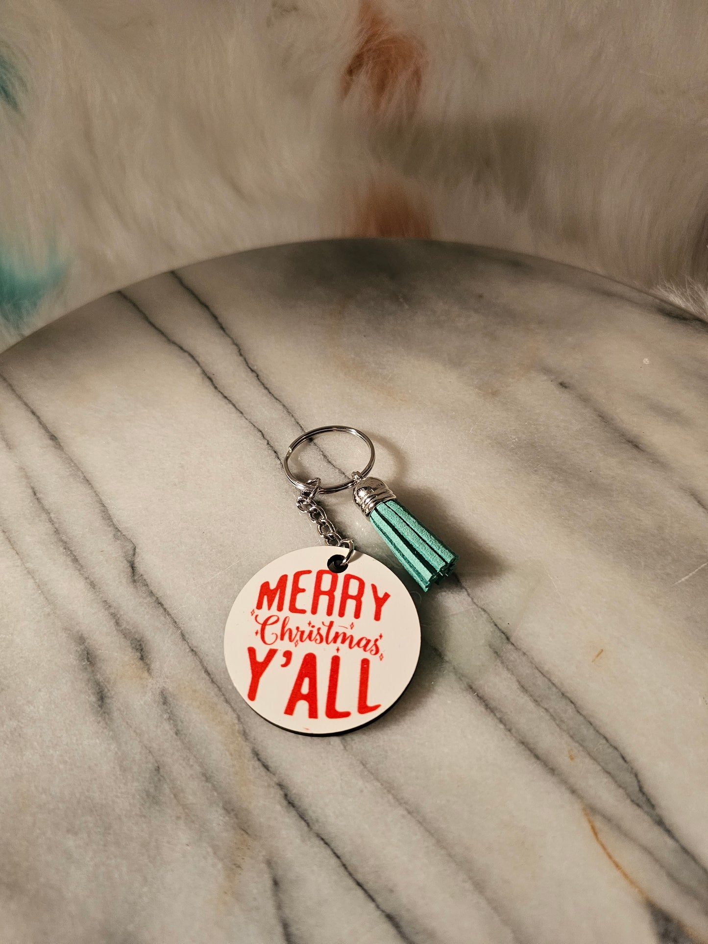 2 inch sublimation Merry Christmas you'll Keychain.