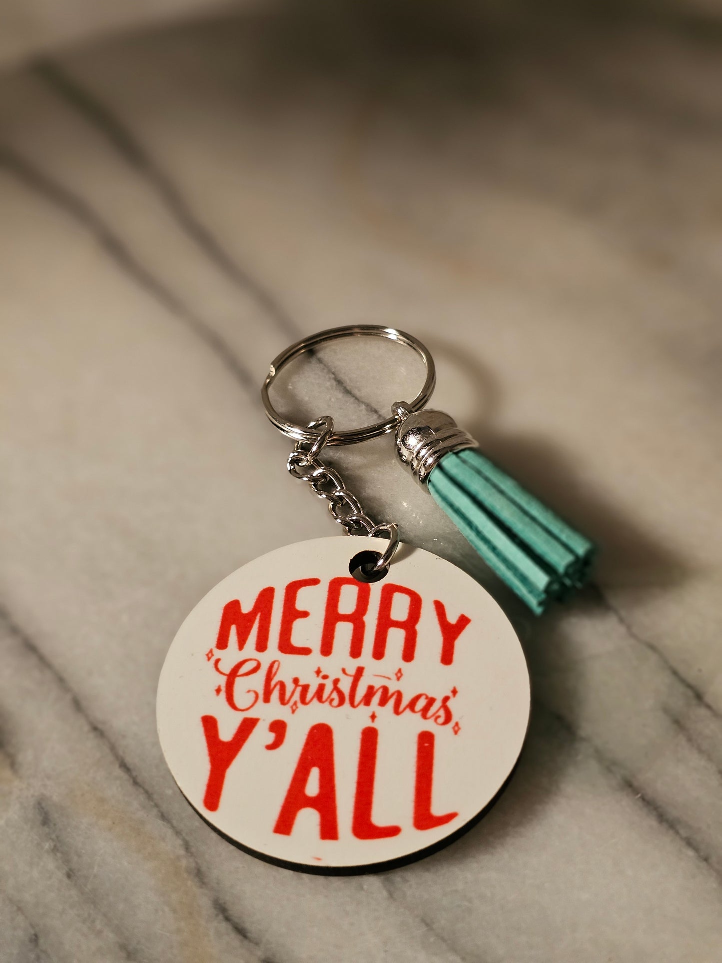 2 inch sublimation Merry Christmas you'll Keychain.