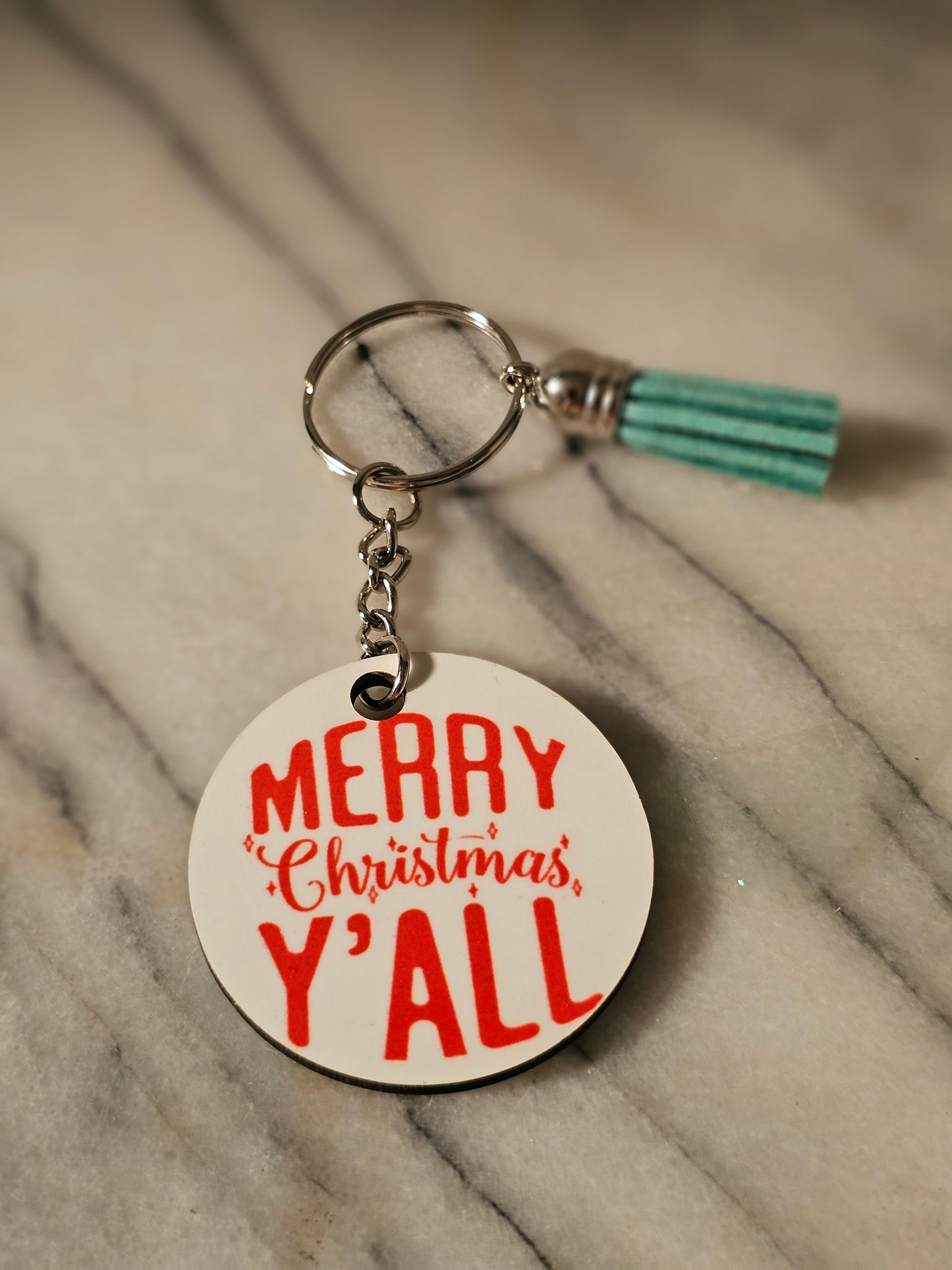 2 inch sublimation Merry Christmas you'll Keychain.