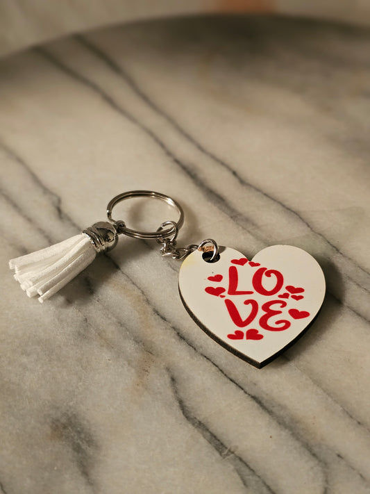 Sublimation heart shape Love Keychain