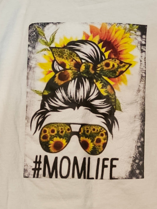 Size S youth 100% cotton momlife white tshirt