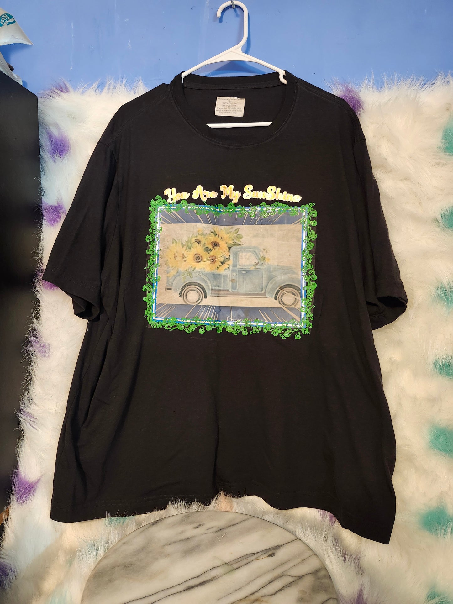 Size 3 100% cotton black you are my sunshine tshirt