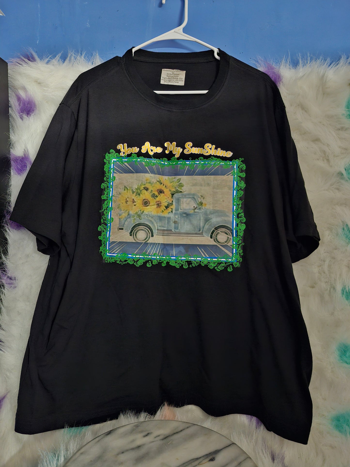 Size 3 100% cotton black you are my sunshine tshirt