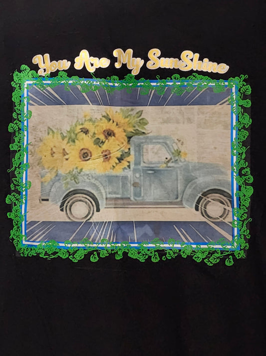 Size 3 100% cotton black you are my sunshine tshirt