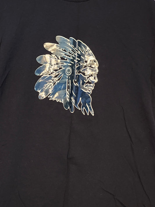 SizeM.100% cotton black Indian head tshirts