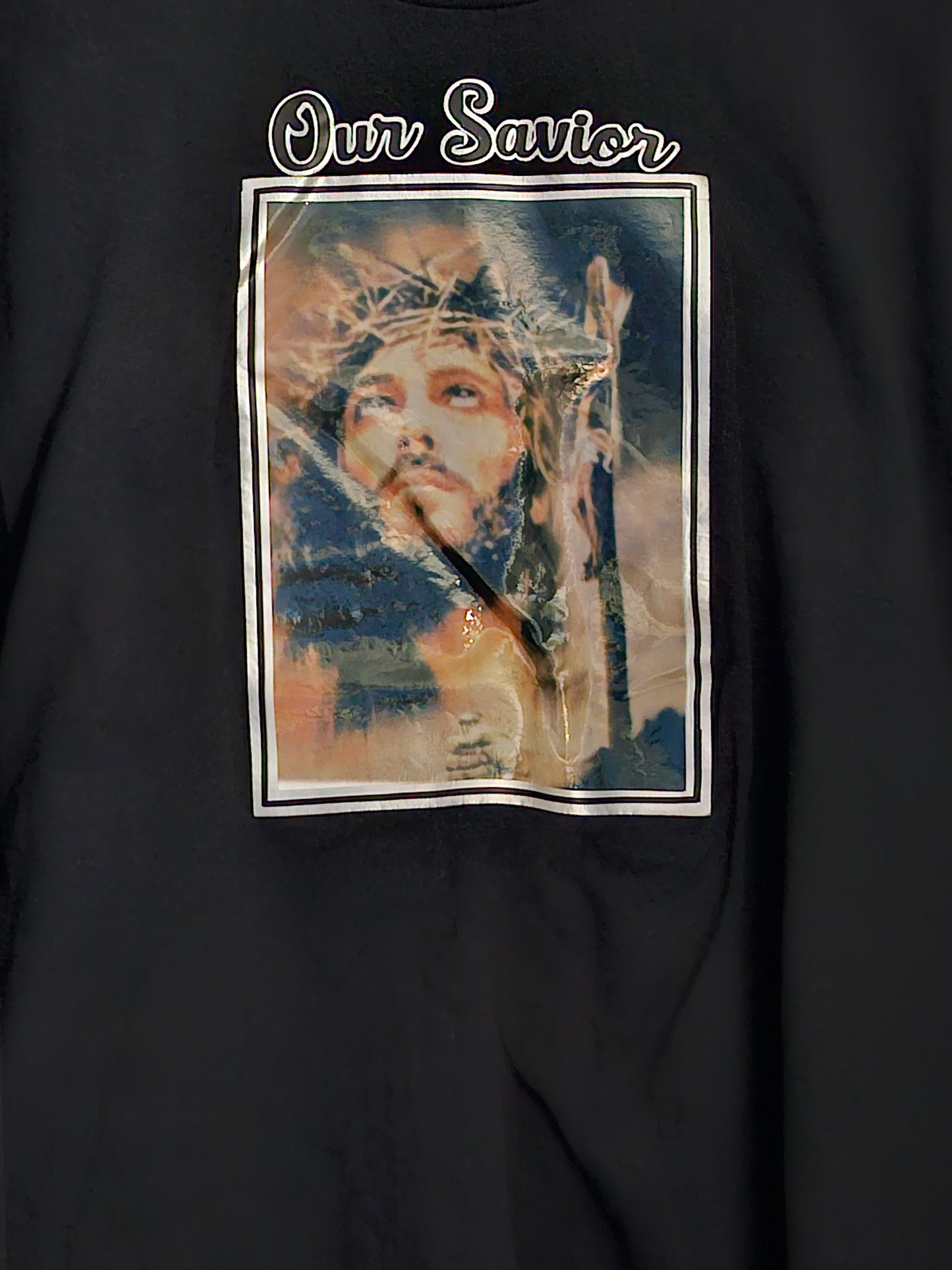 XL cotton black Our Savior Tshirt