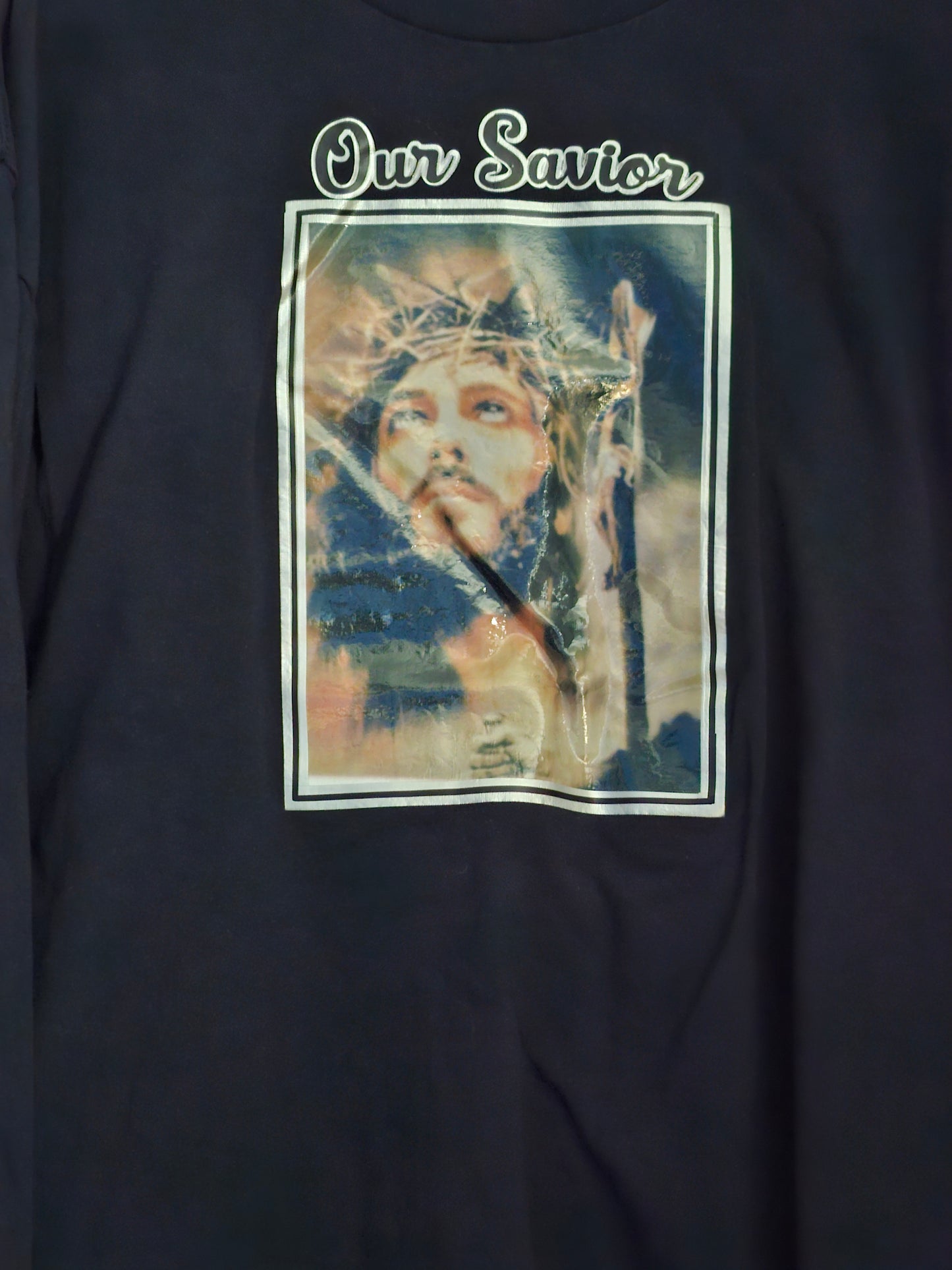 XL cotton black Our Savior Tshirt