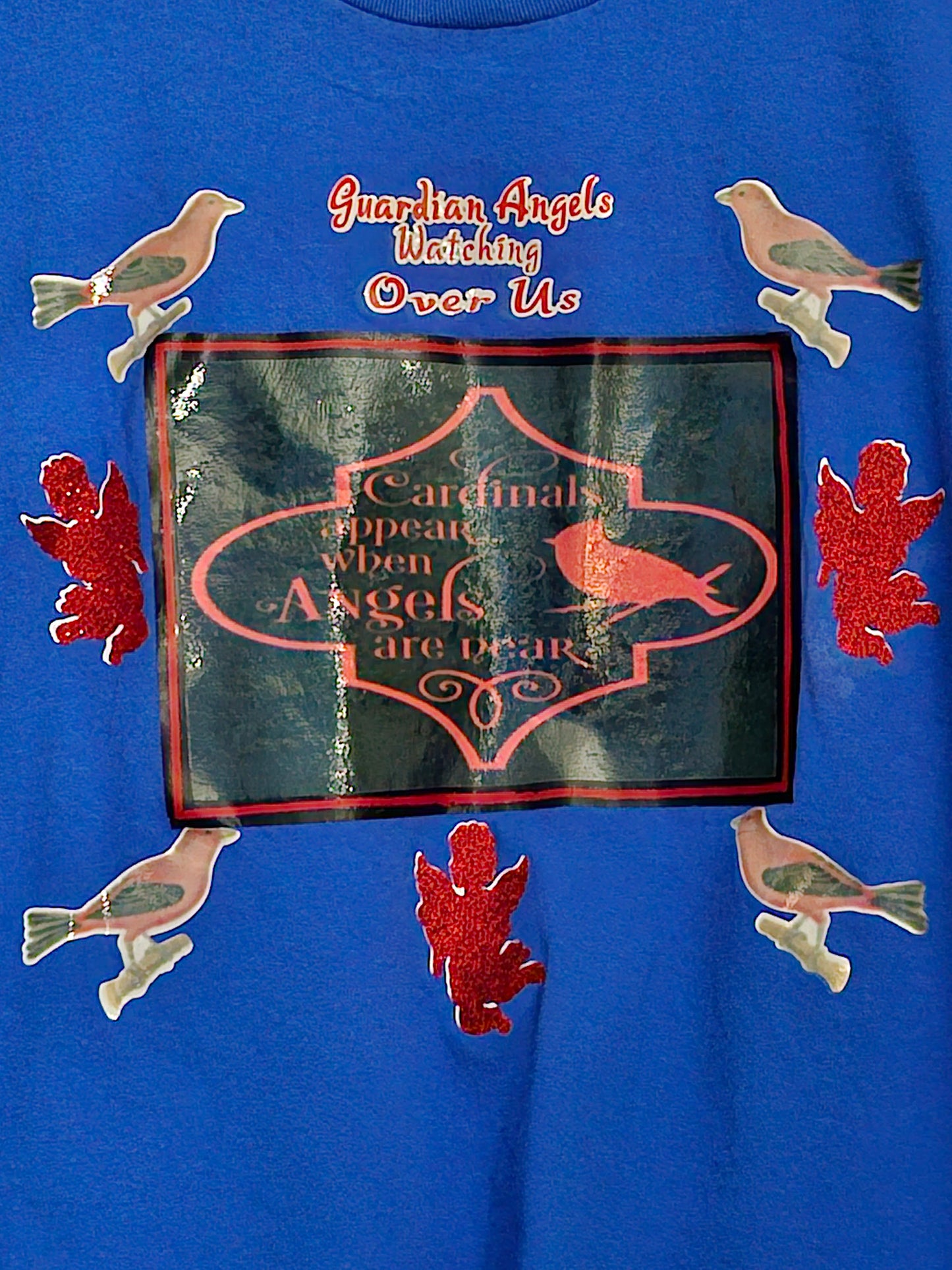 Cardinal appears when Angels are near blue Tshirt.