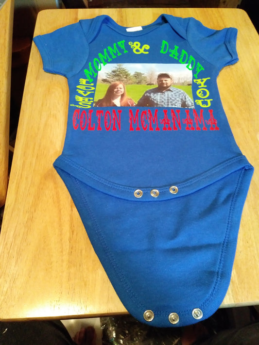 Presonalized Mommy & Daddy baby onesies