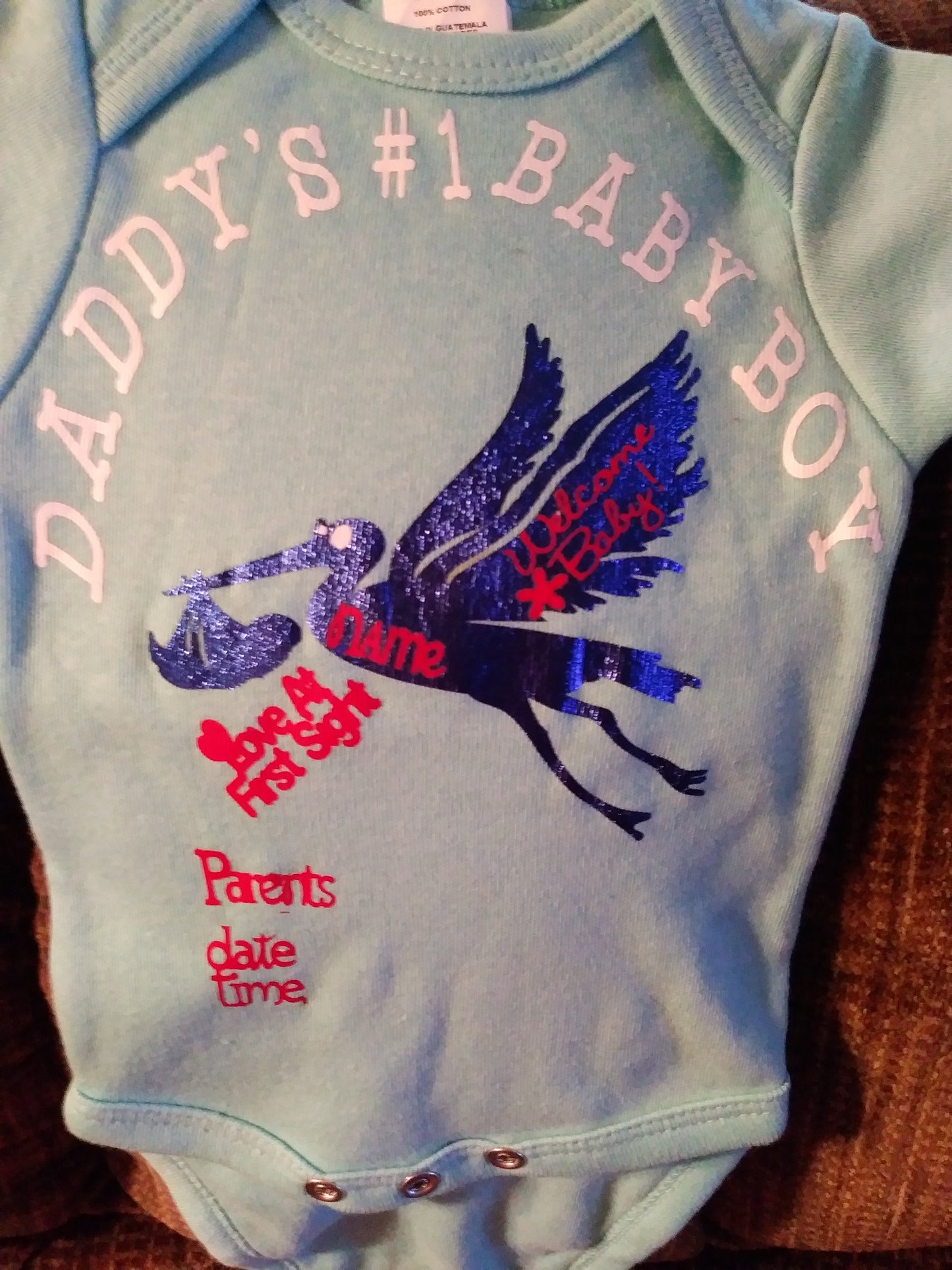 Daddy's #1 baby boy onesies