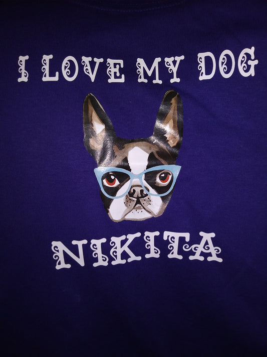 I love my dog little girl shirt