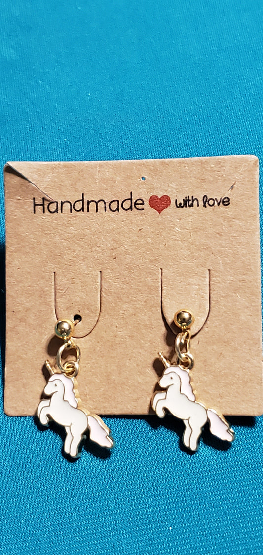 Pink Unicorn earrings