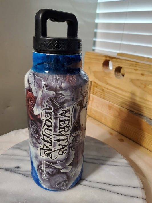 36 oz Skelton and chain water bottle