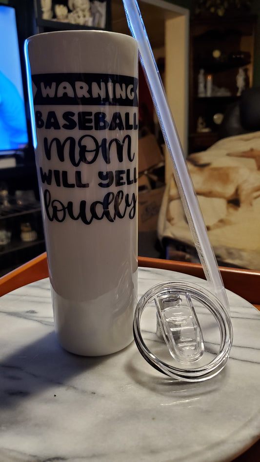 30 oz Baseball mom hogg stainless steel tumbler cup