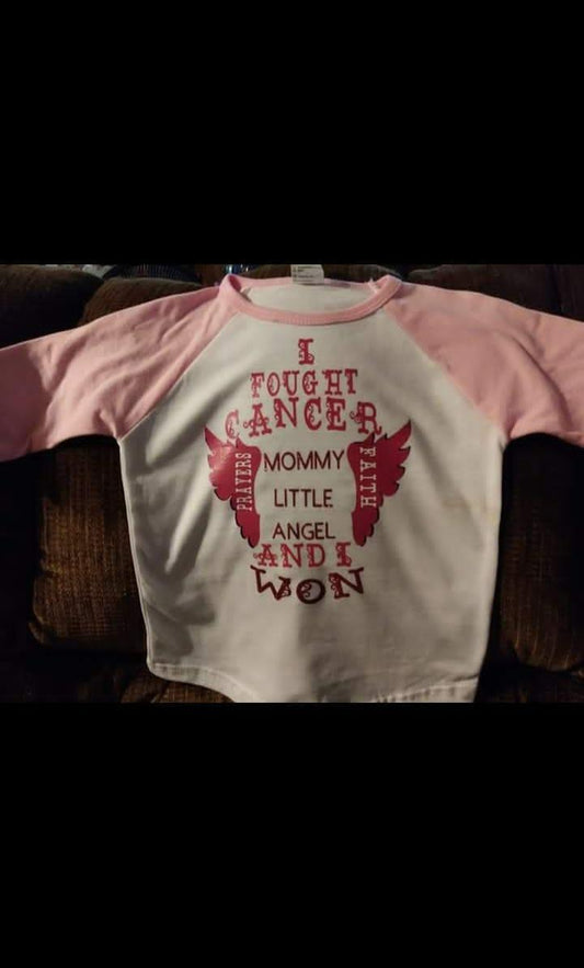 I fought Cancer little girl's shirt